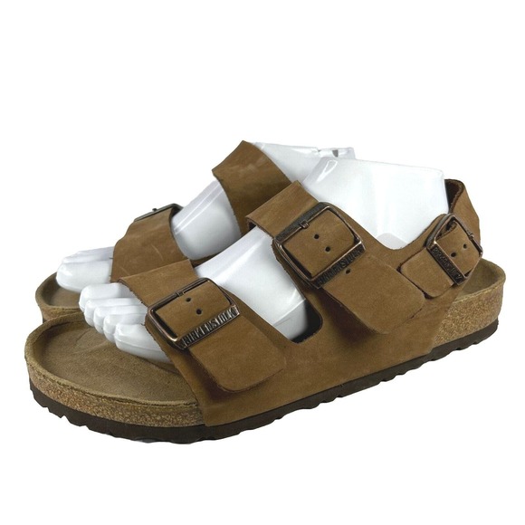 Birkenstock Milano Women's Slingbacks US 10 Brown Leather Birko-Flor Sandals - Picture 1 of 10